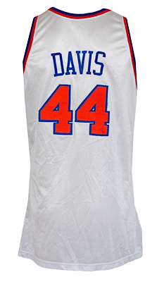 1992-1993 Hubert Davis NY Knicks Game-Used & Autographed Home Jersey (JSA)