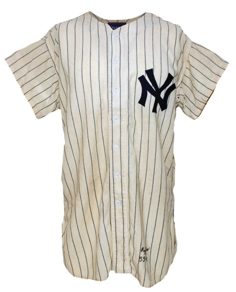 1955 Phil Rizzuto New York Yankees Game-Used Home Pinstripe Jersey (Photomatch) (Very Rare)