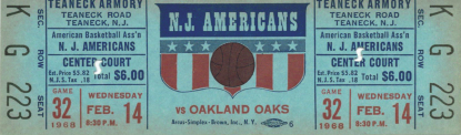 1967-68 NJ Americans ABA First Year Program & Full Ticket (2)