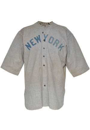 1919 Frank "Home Run" Baker NY Yankees Game-Used Road Flannel Jersey (Photomatch • Only Known Example • Earliest Known Jersey of Any Yankee Hall of Famer)