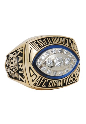 1989 Keith Kartz Denver Broncos AFC Championship Players Ring with Presentation Box (Kartz LOA)