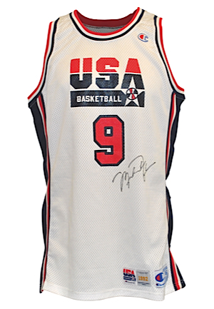 1992 Michael Jordan USA Olympics "Dream Team" Game-Used & Autographed Home Jersey (Sourced From Craig Sager via the US Olympic Committee • Finest Known Example) 