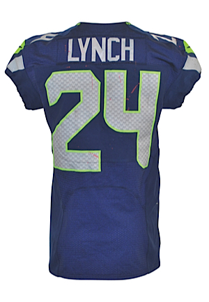 10/14/2012 Marshawn Lynch Seattle Seahawks Game-Used Home Uniform With Towel & Socks (4)(Photo-Matched • MeiGray LOAs • Unwashed • "U Mad Bro" Game)