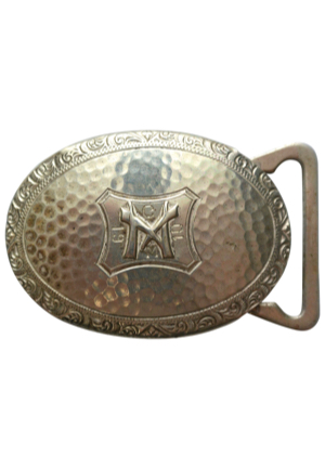 1910 Christy Mathewson Silver-Faced Monogrammed Belt Buckle