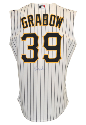 2000 Eddie Zosky Pittsburgh Pirates Batting Practice Jersey & 2005 John Grabow Pittsburgh Pirates Game-Used & Autographed Home Vest (2)(JSA • Pittsburgh Pirates LOAs)