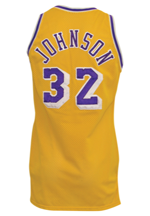 1987-88 Earvin "Magic" Johnson Los Angeles Lakers Game-Used Home Jersey (Championship Season)
