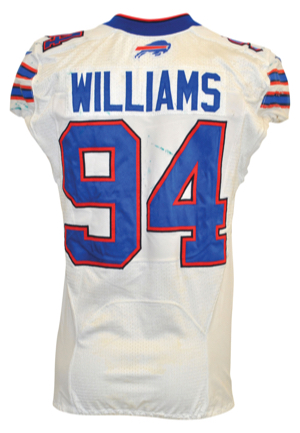 11/11/2012 Mario Williams Buffalo Bills Game-Used Road Jersey (PSA/DNA • Repairs)