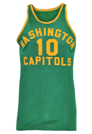 1950-51 Bill Sharman Rookie NBA Washington Capitols Game-Used Durene Road Jersey (Only Known Example • Graded A10)