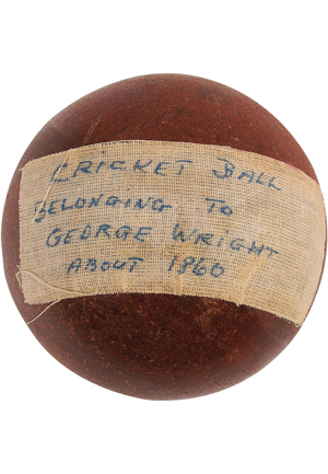 Circa 1860 George Wright Cricket Ball (Originated From The Wright Family • Lelands Documentation)