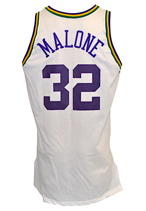 1995-96 Karl Malone Utah Jazz Game-Used Home Jersey