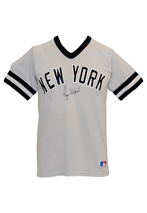 High Grade Roger Maris New York Yankees Autographed Replica Jersey (Full PSA/DNA • Very Rare)