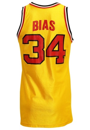 1985-86 Len Bias Maryland Terrapins Game-Used Gold Jersey (Directly Sourced From Maryland Athletic Department)
