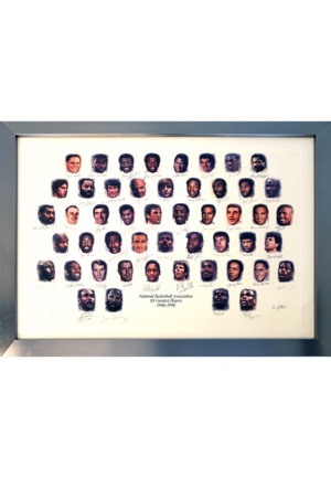 NBAs 50 Greatest Players Multi-Signed LE Lithograph (JSA • Field Of Dreams LOA)