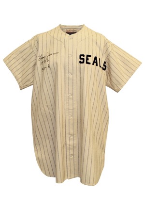 1946 Larry Jansen PCL San Francisco Seals Game-Used & Autographed Home Flannel Jersey (JSA • PCL ERA Leader & 30 Win Season • Graded 10 • Originally Sourced From Jansens Estate)