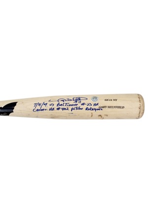 2004 Gary Sheffield New York Yankees Game-Used, Autographed & Inscribed Career Home Run #402 Bat (JSA • PSA/DNA GU 10 • Sheffield Hologram)