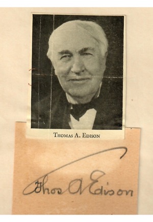 Thomas Edison Autographed Cut (PSA/DNA Graded 9 • Rare)