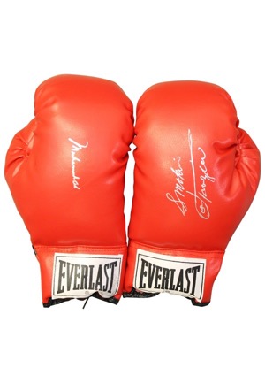 Muhammad Ali and Joe Frazier Individually Signed Boxing Gloves (2)(JSA)