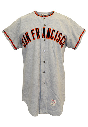1967 Willie McCovey San Francisco Giants Game-Used Road Flannel Jersey