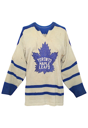 1962-63 Carl Brewer Toronto Maple Leafs Game-Used Wool Jersey (Rare • Graded 8)