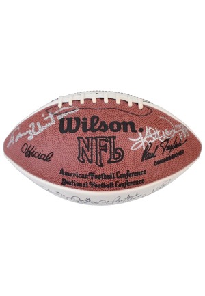 NFL Hall Of Famers & Stars Multi-Signed White Panel Football Including Blanda, Tittle & Many More (JSA)