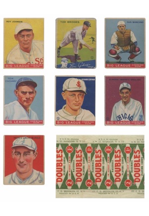 Group Of Goudey Gum Co. Big League Cards Including Original Wax Wrapper (8)