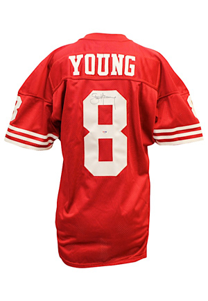 1995 Steve Young San Francisco 49ers Game-Used & Autographed Red Jersey (JSA • PSA/DNA)