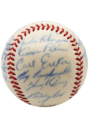 1948 Brooklyn Dodgers Team-Signed Baseball Including Robinson & Campanella (Full JSA)