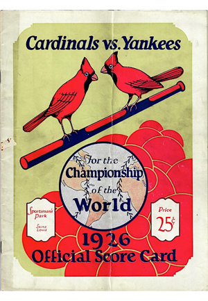 1926 Cardinals World Series Program & Game 4 Ticket Stub From Ruths 3 HRs (2)(JSA • Historic)