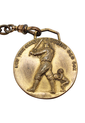 1912 New York Giants vs Boston Red Sox World Series Pocket Watch Medallion & Chain