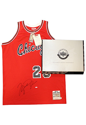 1984-85 Michael Jordan Chicago Bulls Autographed Rookie Mitchell & Ness Jersey (JSA • UDA Hologram & Box)