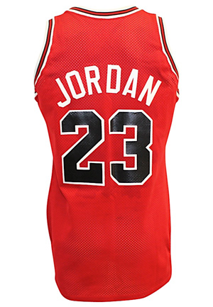 1989-90 Michael Jordan Chicago Bulls Game-Used & Autographed Road Jersey (Full JSA • Graded 10 W/ Discernible Sweat Staining & Great Wear)