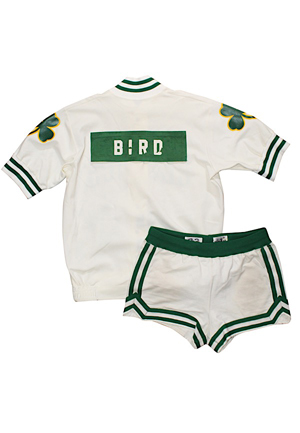 Circa 1984 Larry Bird Boston Celtics Player-Worn Warm-Up Jacket & Shorts (2)(Great Wear)