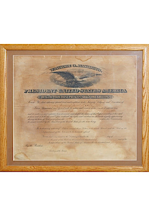 3/15/1922 Warren G. Harding Autographed Original Land Register Presidential Document