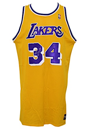 Shaquille ONeal Los Angeles Lakers Autographed Pro Cut Jersey (JSA)