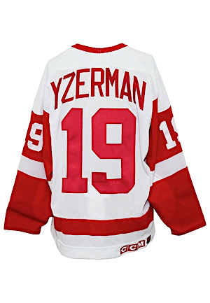 1995 Steve Yzerman Detroit Red Wings Game-Used Jersey With Stanley Cup Patch (Hockeytown Authentics LOA • Team Stamp)