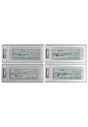 Sam Snead Autographed Personal Bank Checks (4)(All PSA/DNA Encapsulated GEM MINT 10)