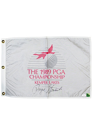 1989 Payne Stewart Autographed PGA Championship Golf Flag (Full PSA/DNA)