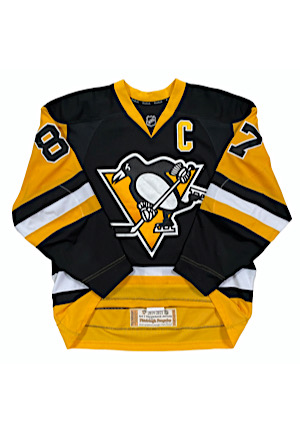 2014-15 Sidney Crosby Pittsburgh Penguins Game-Used Black Alternate Jersey (Penguins LOA • Photo-Matched To 7 Games)
