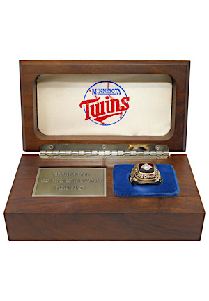 1991 Minnesota Twins World Series Championship Ring Presented To Floyd Baker With Box