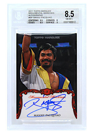 2011 Topps Marquee Monumental Markings Manny Pacquiao Autographed #MP (Beckett NM-MT 8.5 • Auto Graded 8)