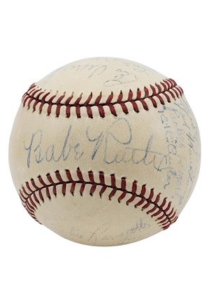 High Grade 1938 Brooklyn Dodgers Team-Signed ONL Baseball With Ruth (Full PSA/DNA & JSA LOAs)