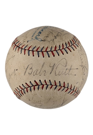 1930 NY Yankees Team-Signed OAL Baseball with Babe Ruth & Lou Gehrig (JSA LOA)