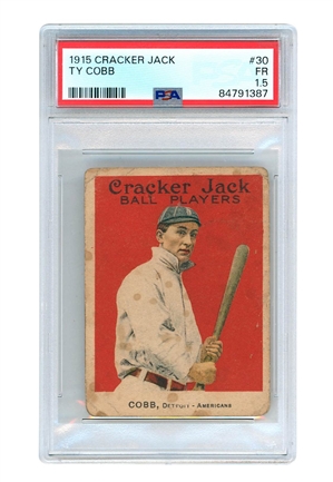 1915 Cracker Jack Ty Cobb #30 Card (PSA 1.5)