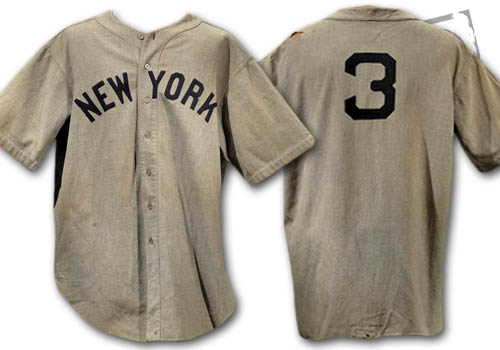 babe ruth game used jersey