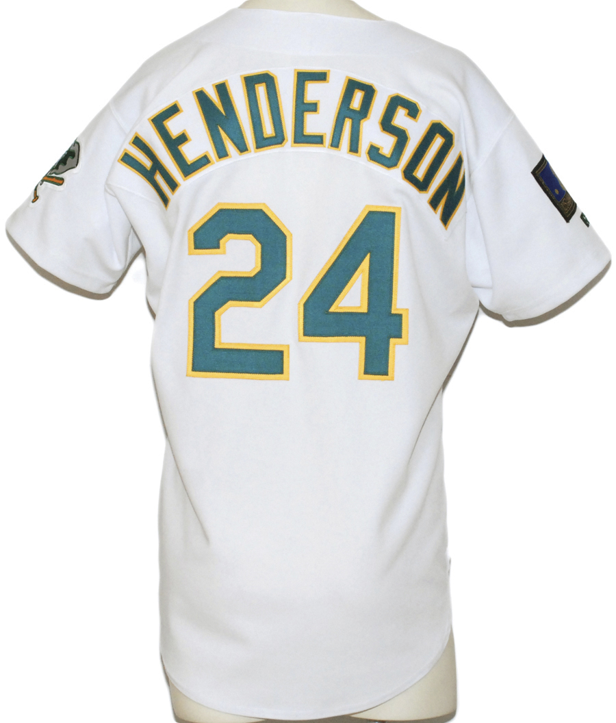 Lot Detail - 1982 RICKEY HENDERSON OAKLAND A'S GAME WORN HOME JERSEY