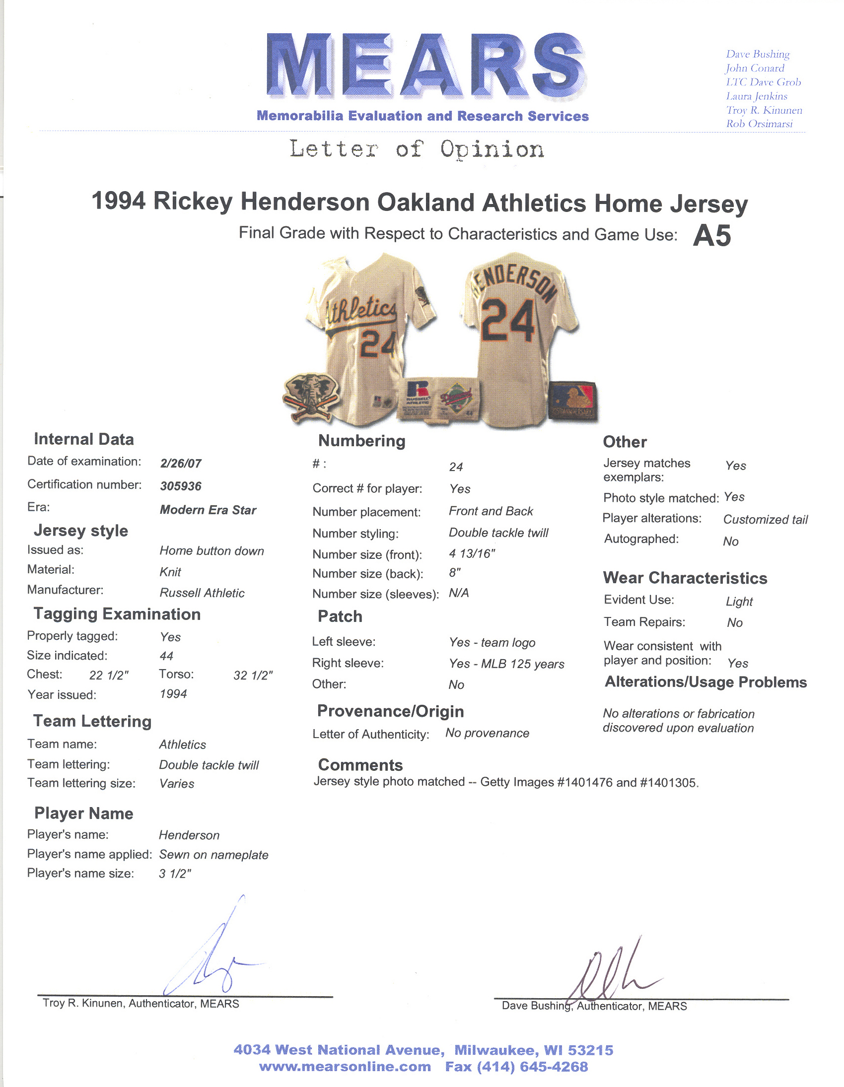 1989 Rickey Henderson Game Worn Oakland Athletics Jersey, Rare, Lot #81509
