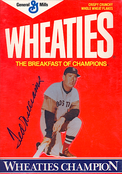 Lot Detail - Mickey Mantle & Ted Williams Autographed Wheaties