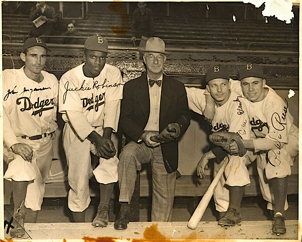Lot Detail - 1947 Brooklyn Dodgers Infield Autographed Photo With Jackie  Robinson (JSA)