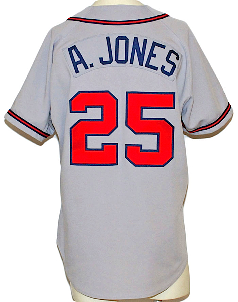 Lot Detail - 1996 Andruw Jones Rookie Atlanta Braves Game-Used Road Jersey  (World Series Year)