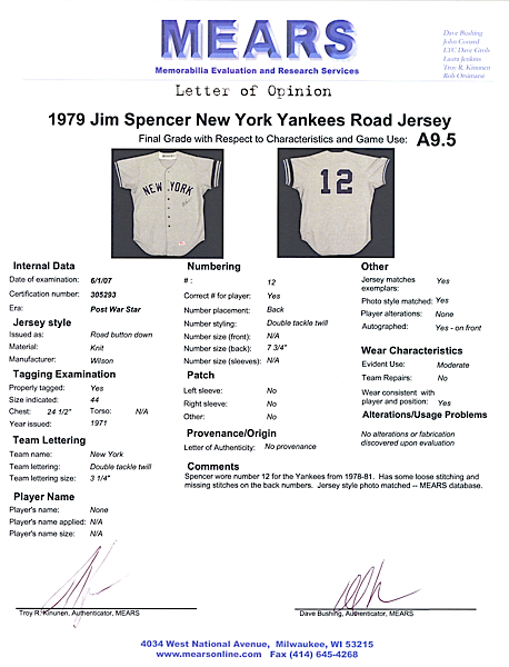 Lot Detail - 1979 Thurman Munson Game Used New York Yankees Road